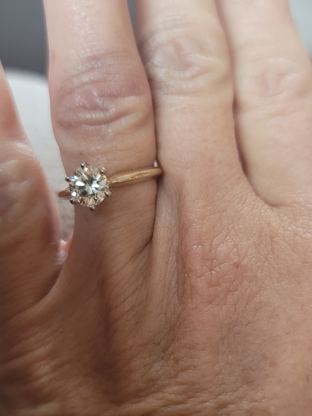Classic Solitaire Gold Ring with Clear Stone
